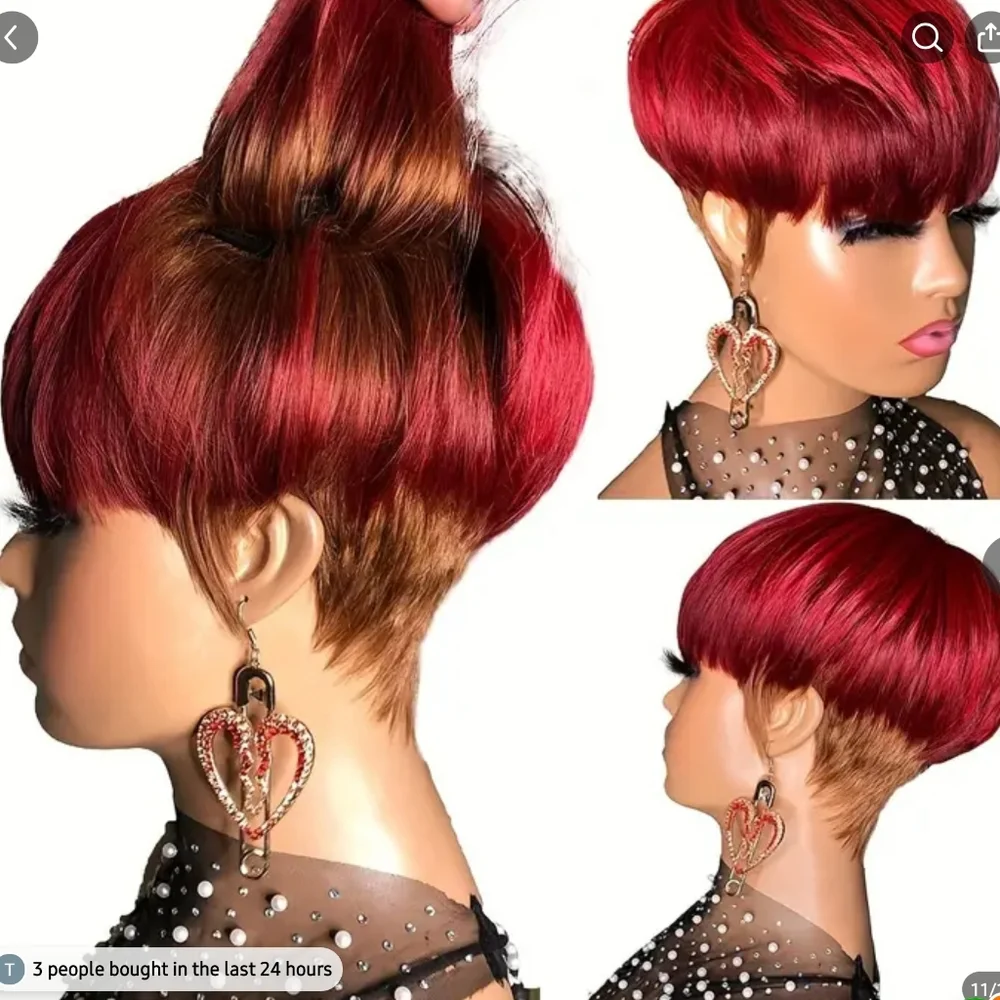 Pixie Cut Wigs For Women Human Hair Brazilian Real Human Hair Wigs - Picture 3 of 5